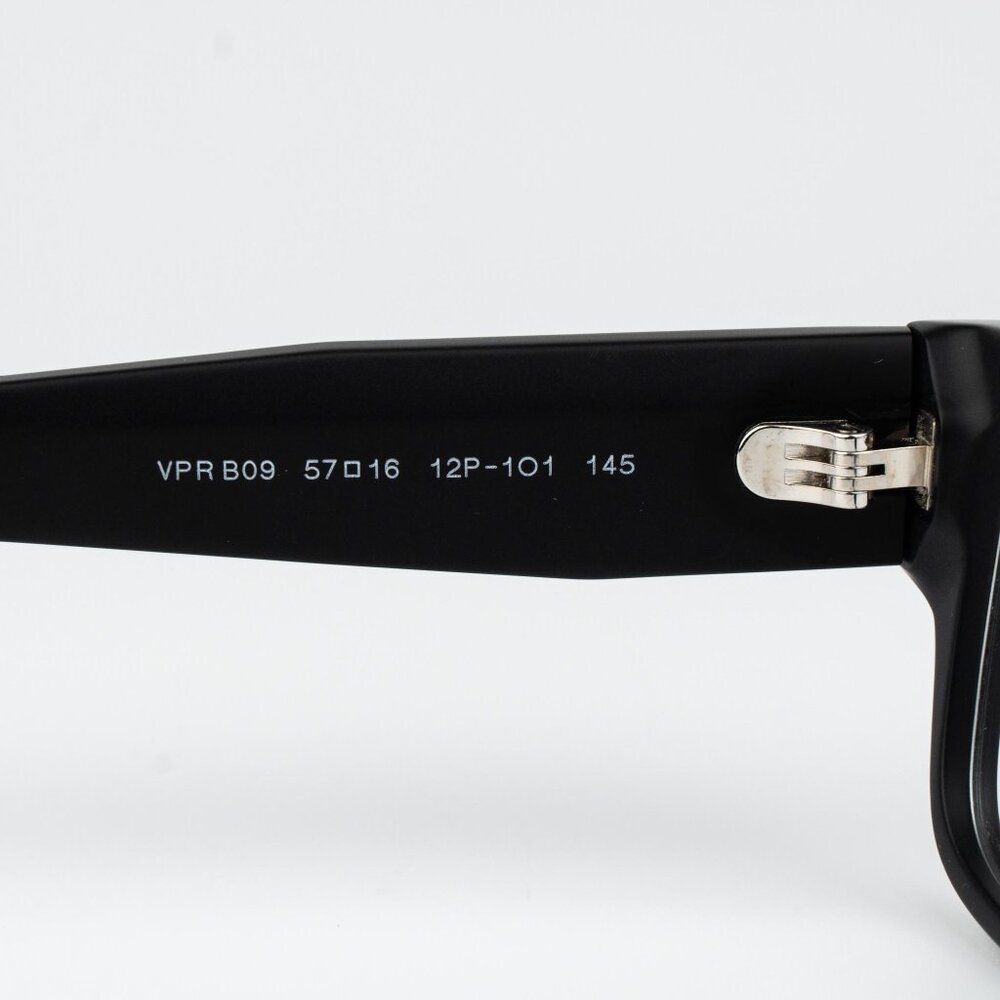 Prada Women Eyeglasses Matte Black Rectangle PRB09V 12P1O1 NEW AUTHENTIC - Picture 9 of 12
